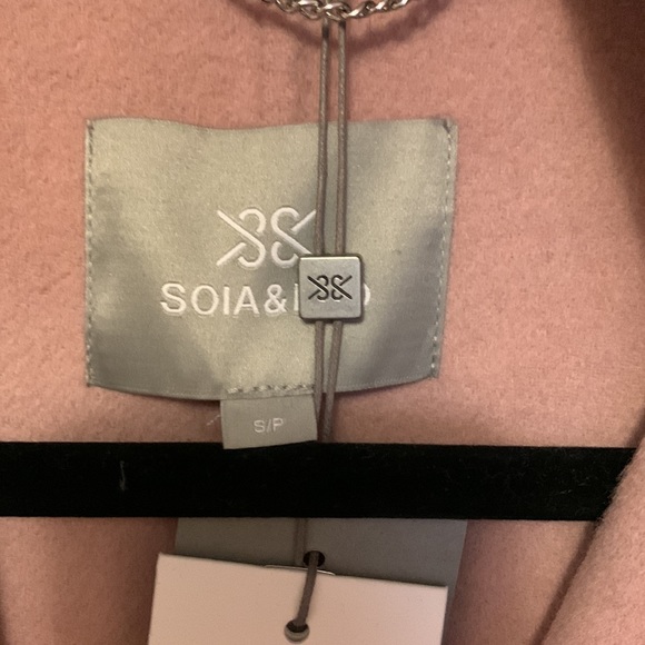 NWT 🌟 SOIA & KYO BRIT ROSE COLOUR BELTED COAT 70% WOOL & 30% POLYESTER - Picture 6 of 6